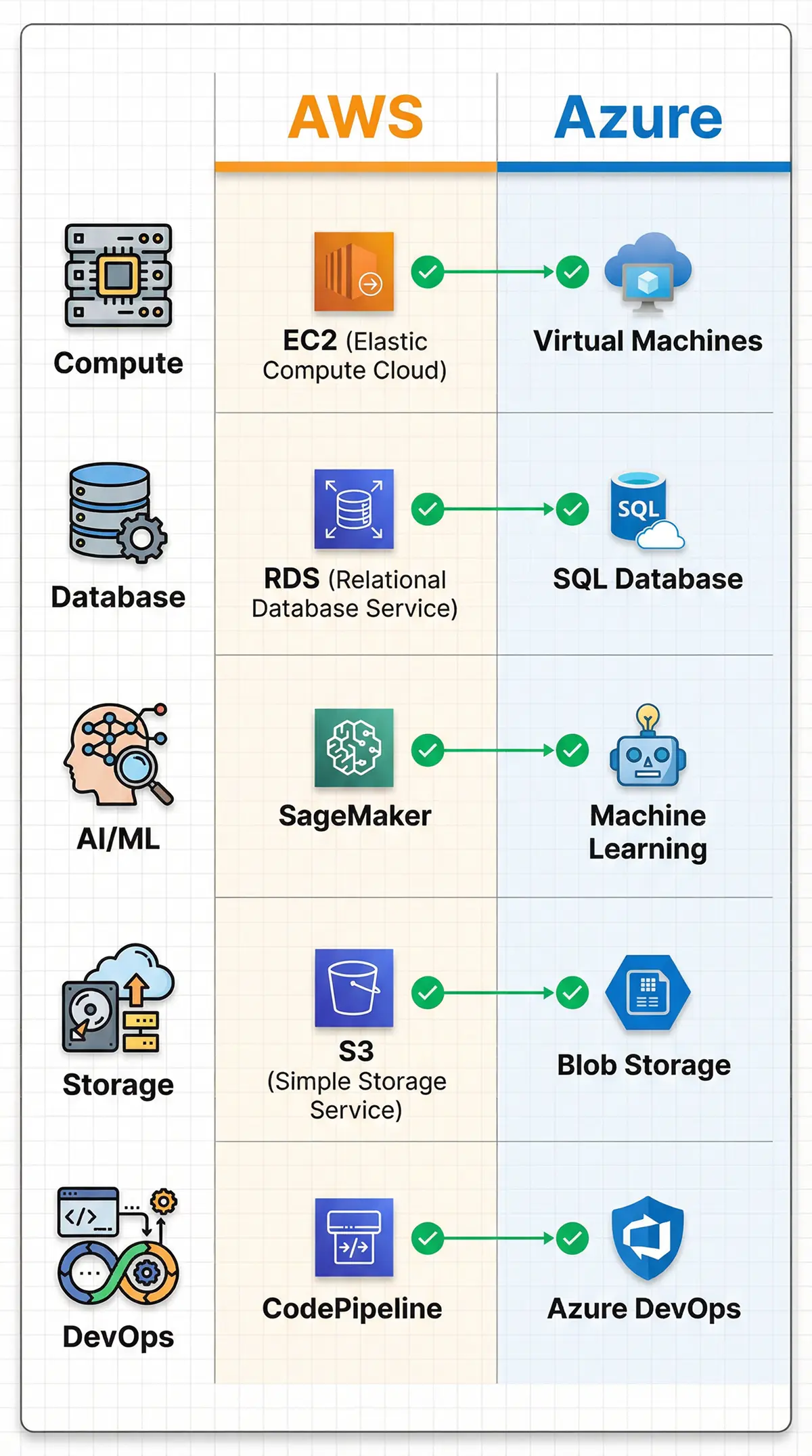 AWS vs Azure Services Comparison