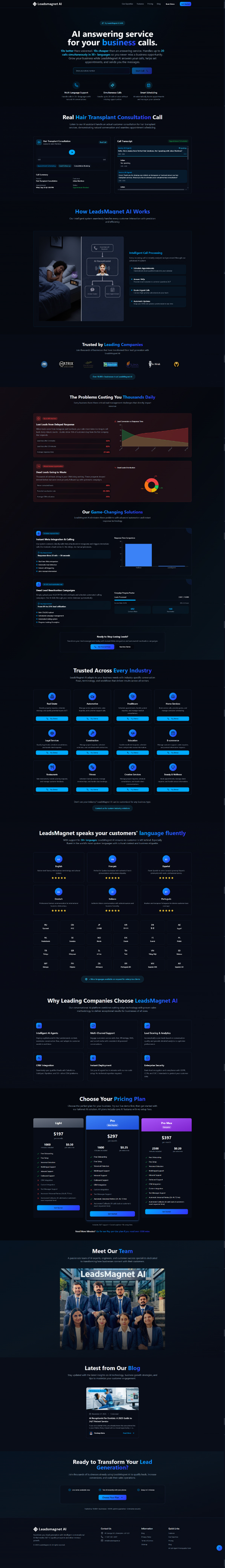 LeadsMagnet.ai AI Receptionist Platform