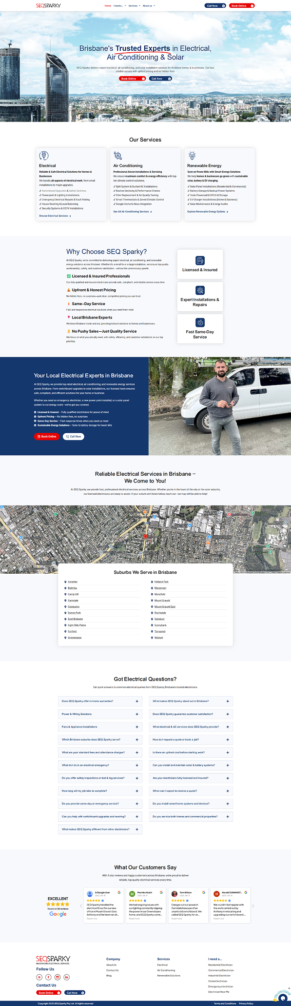 SEQ Sparky Brisbane Electrician Website